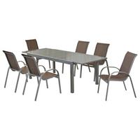 GARTENSET AMALFI - Silberfarben, MODERN, Textil/Metall - Gardenson