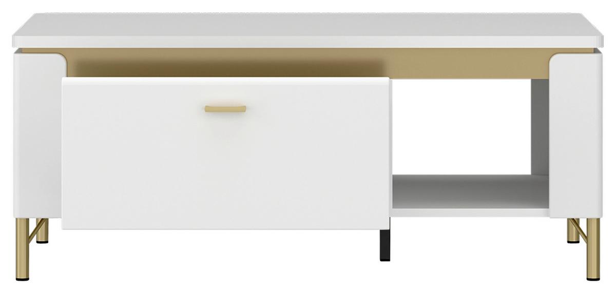 Stolić Lazio - bijela/zlatne boje, Trend, drvni materijal/metal (110,4/46/65cm) - Modern Living