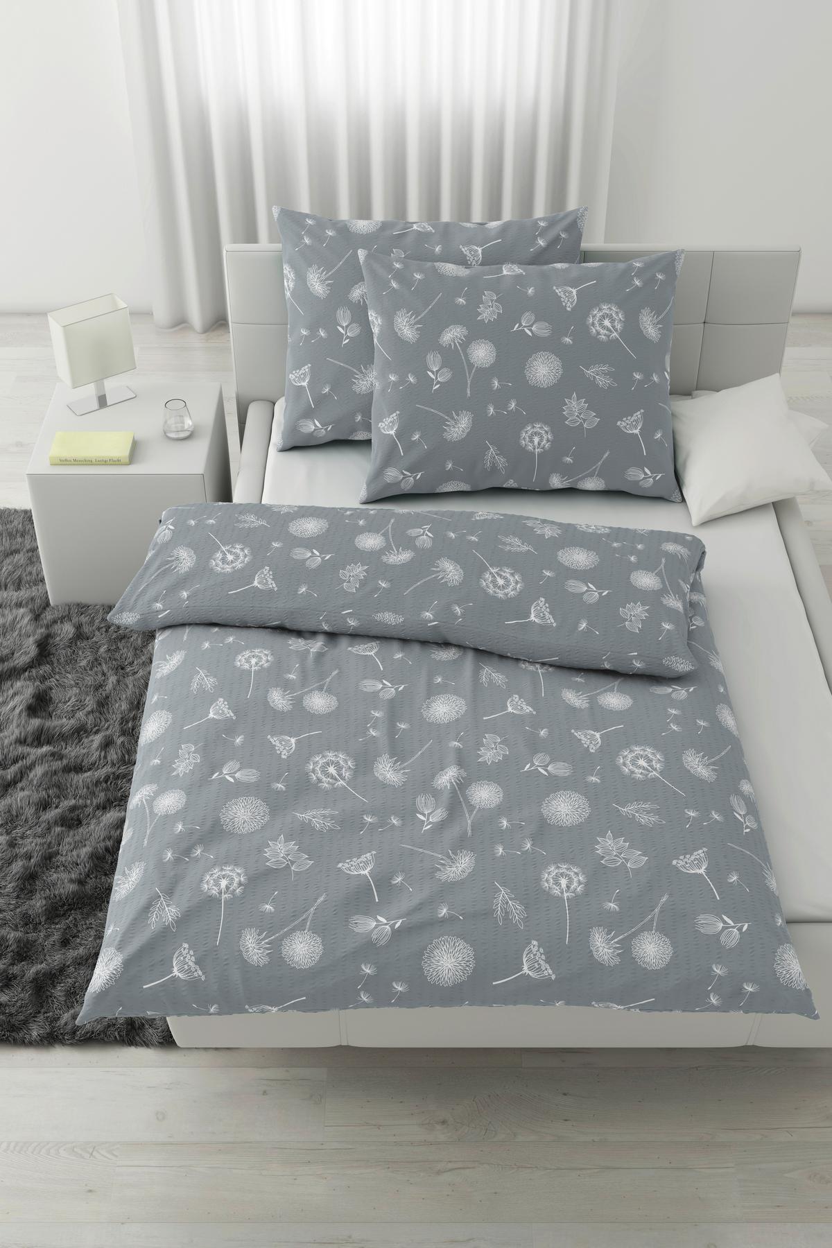 Bettwäsche Pusteblume XXL Grau ca. 200x220cm - Grau, KONVENTIONELL, Textil (200/220cm) - Modern Living