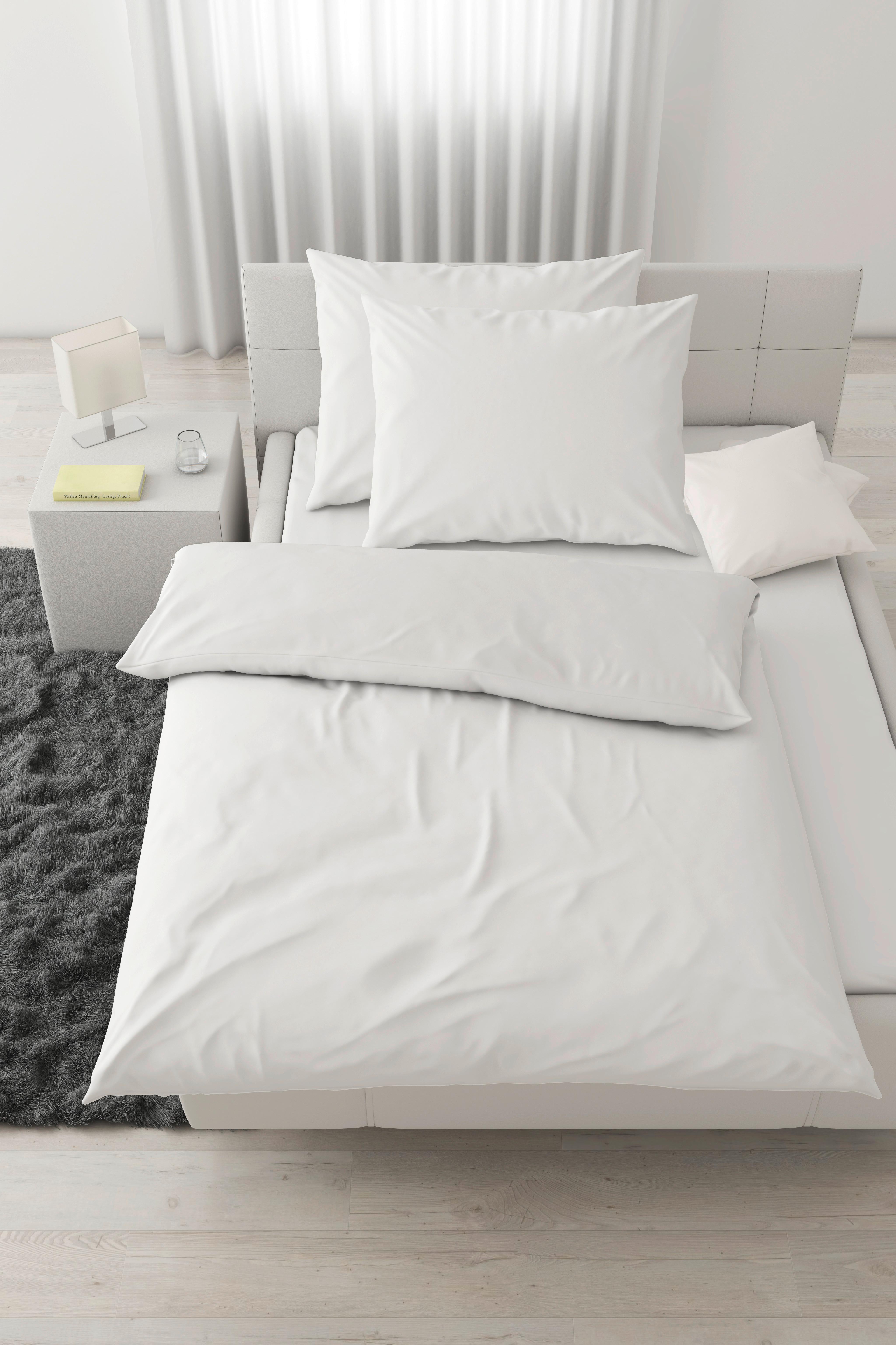 Bettwäsche Iris XXL Weiß ca. 200x220cm - Weiß, MODERN, Textil (200/220cm) - Modern Living