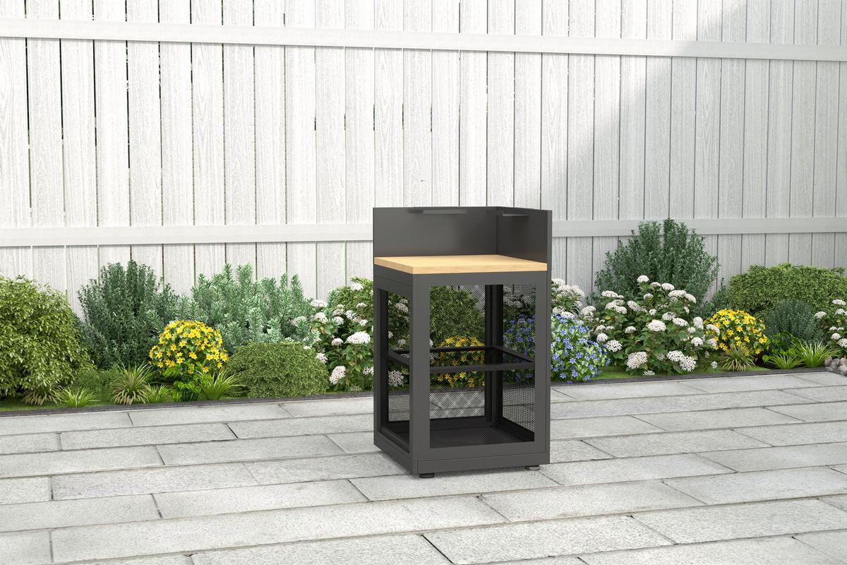 Outdoorküchenunterschank Ecke Origin Anthrazit - Anthrazit, Basics, Metall (60/110/60cm) - Gardenson