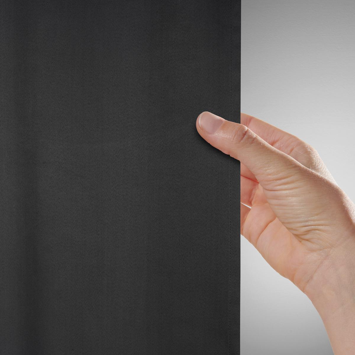 Verdunkelungsvorhang Riccardo Schwarz Ca. 140x245cm - Schwarz, Modern, Textil (140/245cm) - Premium Living