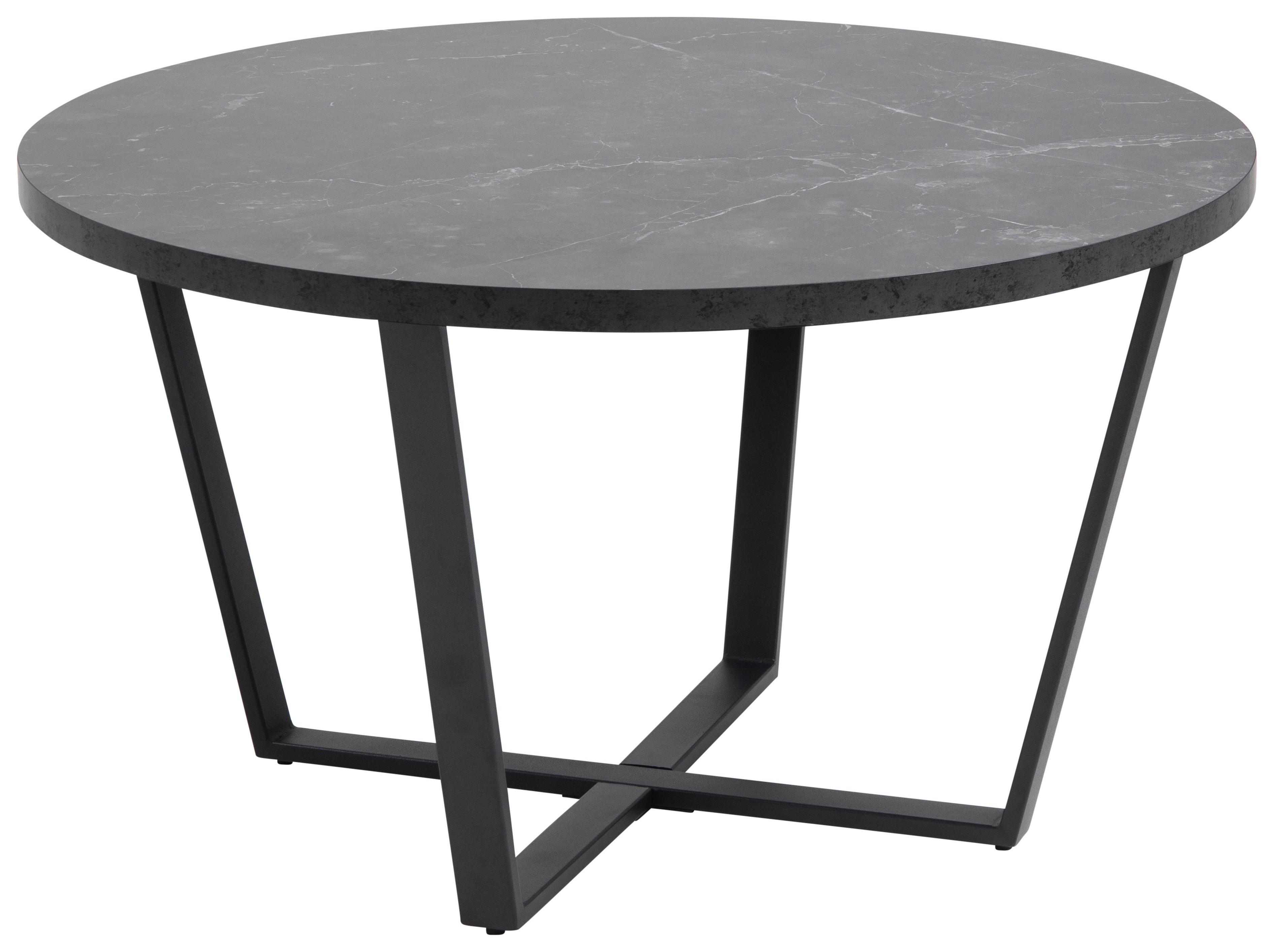 Măsuță de cafea AMBLE - negru, Design, metal/material pe bază de lemn (77/77/44cm) - Modern Living