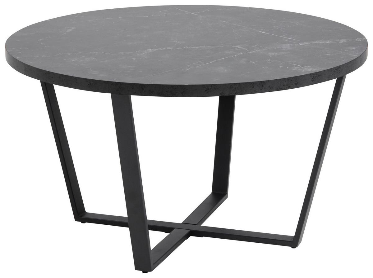 Măsuță de cafea AMBLE - negru, Design, metal/material pe bază de lemn (77/77/44cm) - Modern Living