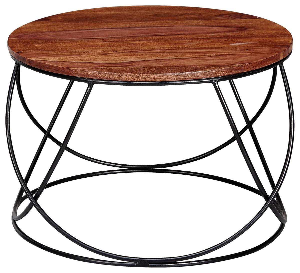COUCHTISCH WL6.171 - Sheeshamfarben/Schwarz, KONVENTIONELL, Holz/Metall (60/60/40cm) - MID.YOU