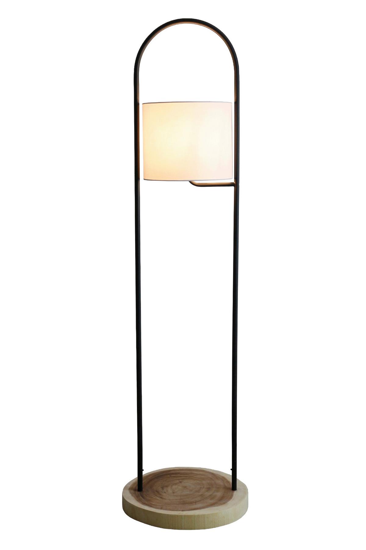 Stoječa Svetilka Acacia - črna/bela, Design, kovina/tekstil (40/153/40cm) - P & B