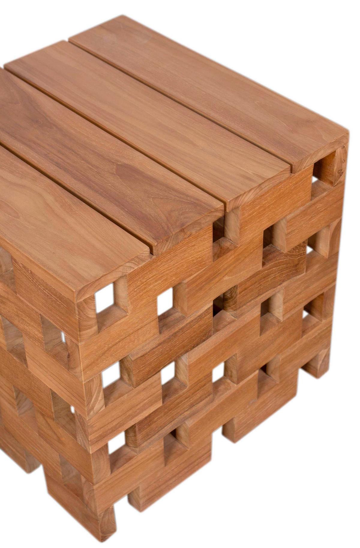 Gartenhocker Woodie WOODIE BEISTELLTISCH/HOCKER CH - Teakfarben, KONVENTIONELL, Holz (50/50/50cm)