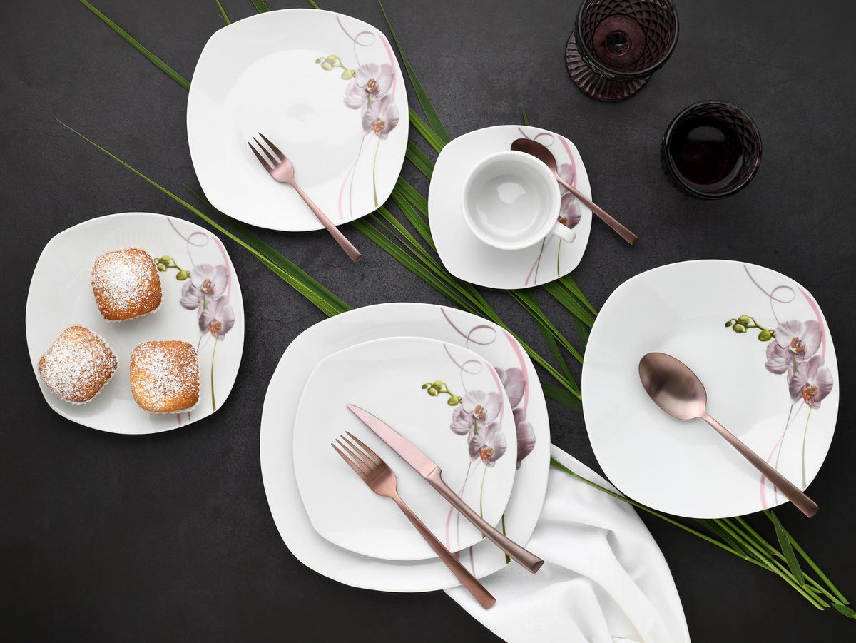 Kombiservice Square Orchidee Multicolor, 30-teilig - Multicolor, Trend, Keramik - Creatable