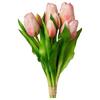Kunstpflanze Tulpenbund I Rosa - Rosa/Grün, Basics, Kunststoff (32cm)