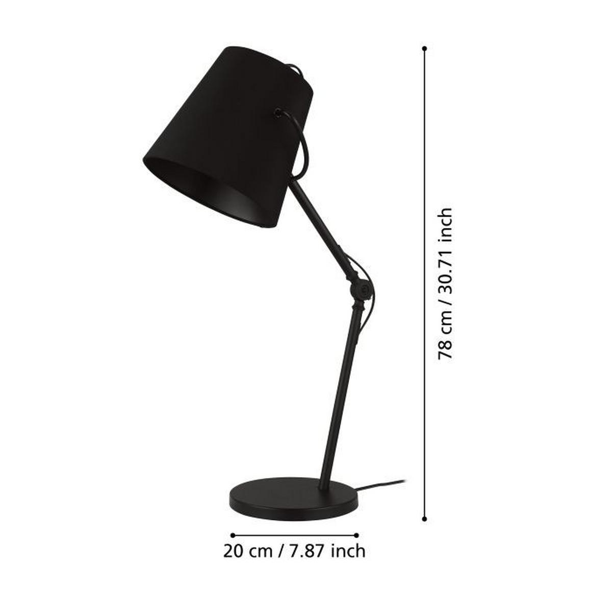 Tischleuchte 39866*granadillos - Schwarz, Basics, Textil/Metall (24/45/64cm) - Eglo