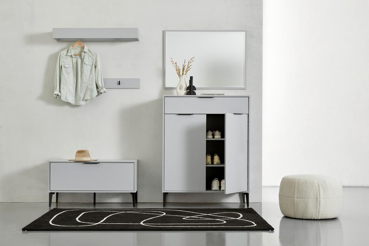 SZAFKA NA BUTY JOLLY - antracytowy/jasnoszary, Modern, materiał drewnopochodny/metal (92/117/40cm) - Hom`in