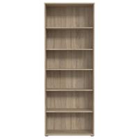 Regal Tempra 2, Barva Hrasta Sonoma - barve aluminija/hrast sonoma, Basics, leseni material (74/198/35cm) - Mömax