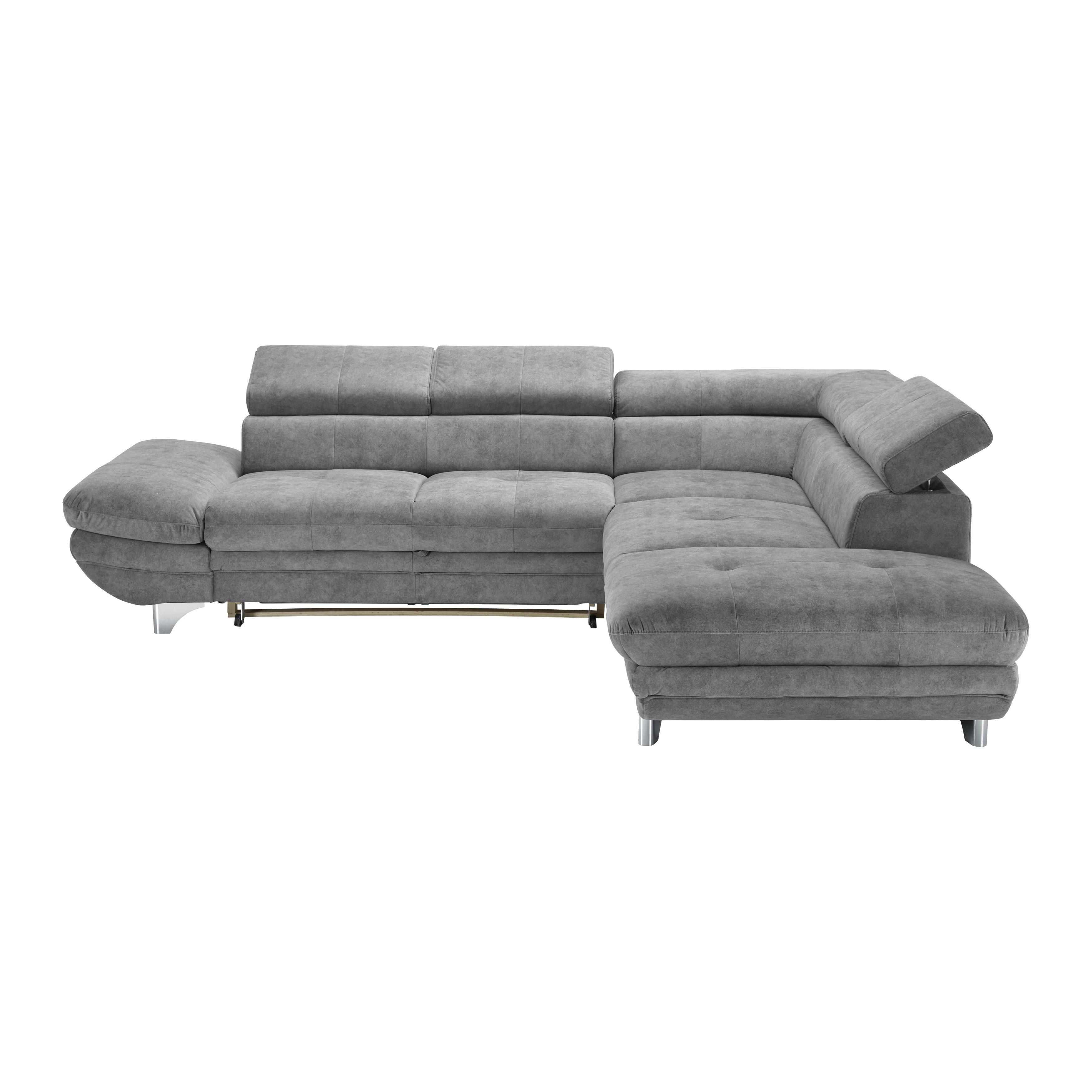 Sedežna Garnitura Enterprise - svetlo siva, Moderno, kovina/tekstil (277/75/104-238cm) - Bessagi Home