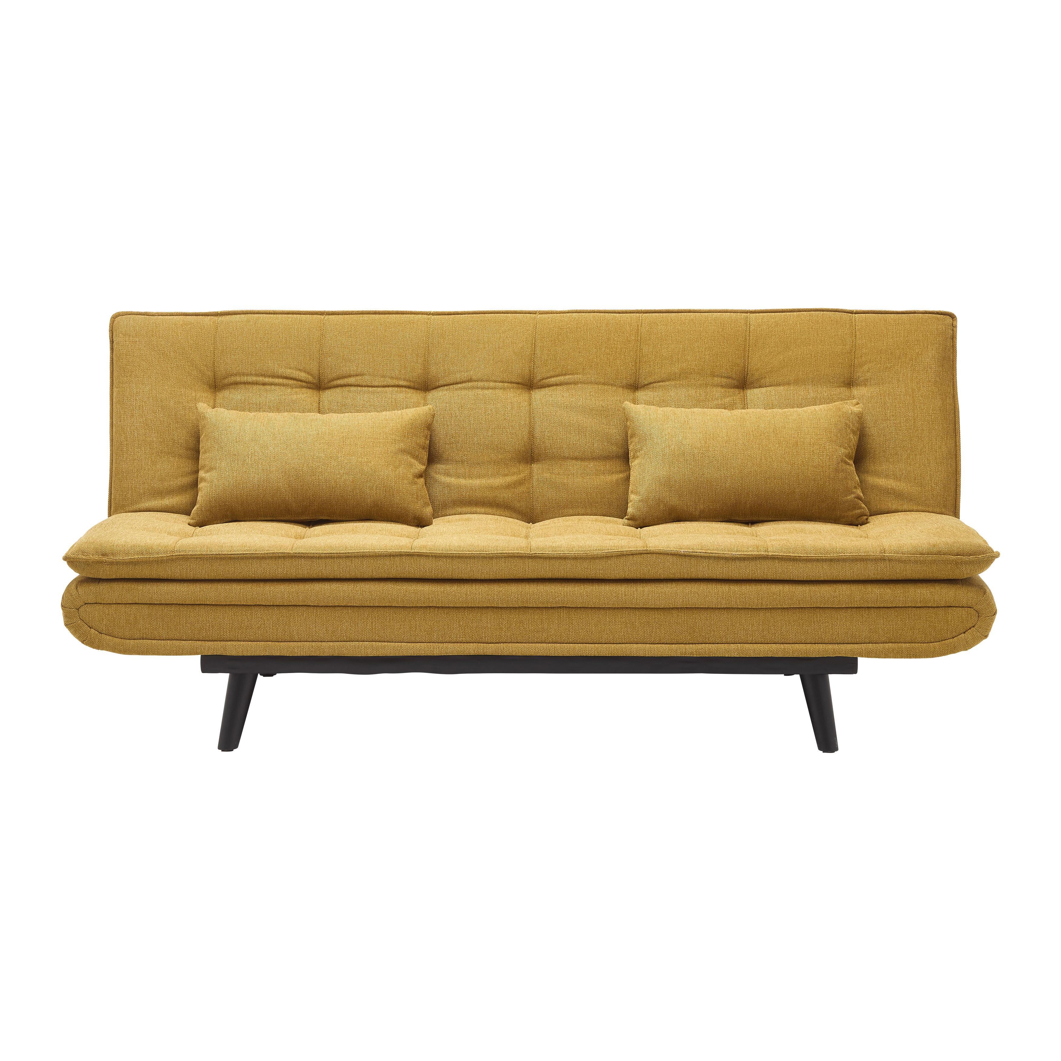 BÄDDSOFFA SUN -BASED- - svart/gul, Modern, trä/textil (190/83/93cm) - Based