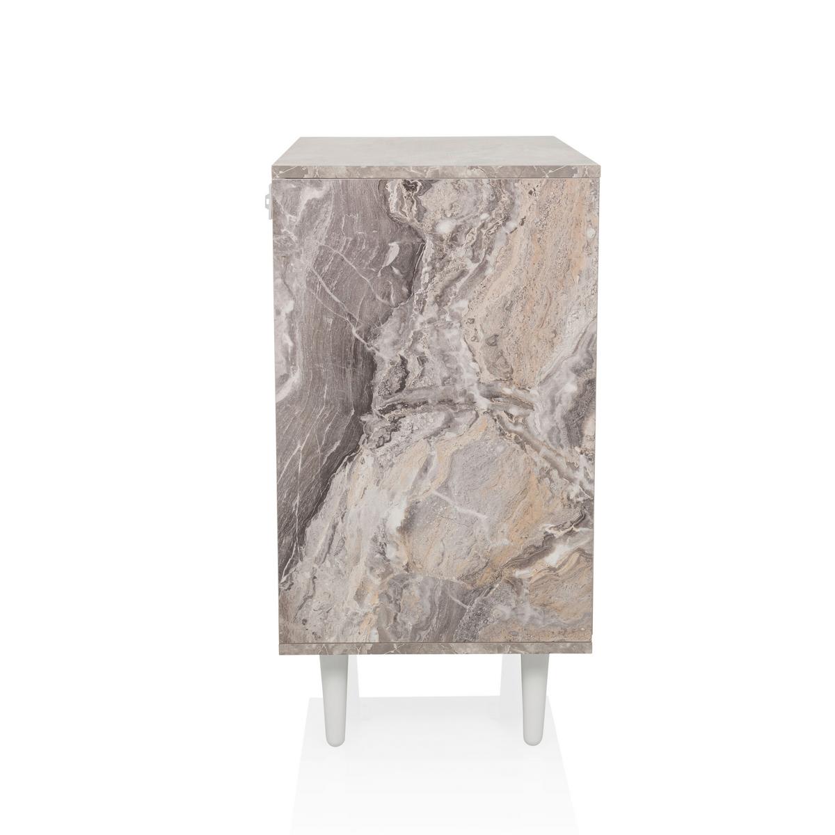 Komoda Lykkja, Rjava, Bela - črna/bela, Moderno, leseni material/les (72/77/39,5cm) - MID.YOU