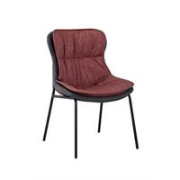 STUHL BRADY 200 - Rotbraun/Schwarz, Design, Textil/Metall (54/84/64cm) - Kayoom