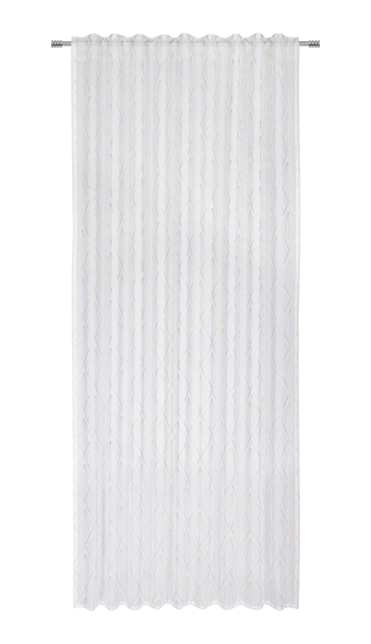 Fertigvorhang Esther in Weiß/Goldfarben - Goldfarben/Weiß, ROMANTIK / LANDHAUS, Textil (135/245cm) - Modern Living
