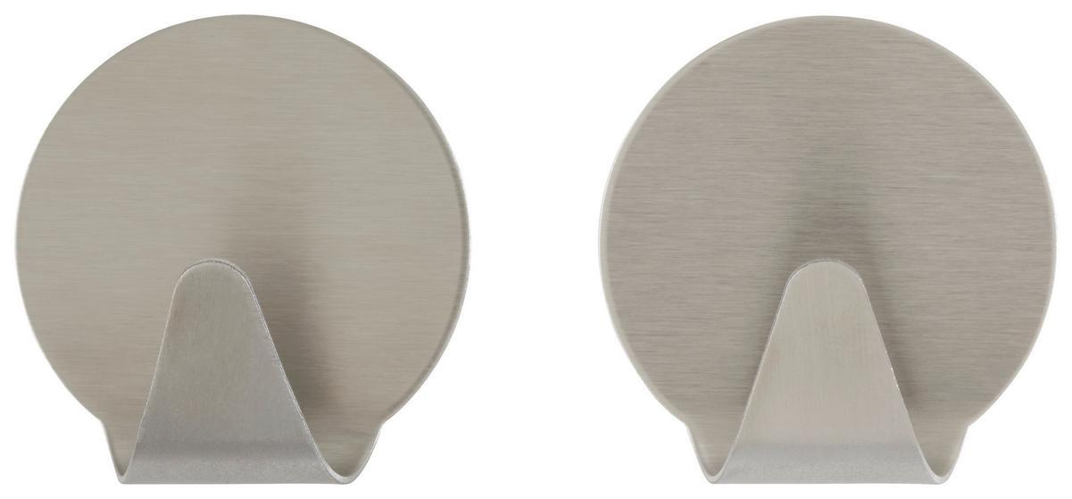 Klebehaken Wenko aus Metall, 2 Stück - Edelstahlfarben, Metall (3,5/3,7/2cm) - Mömax