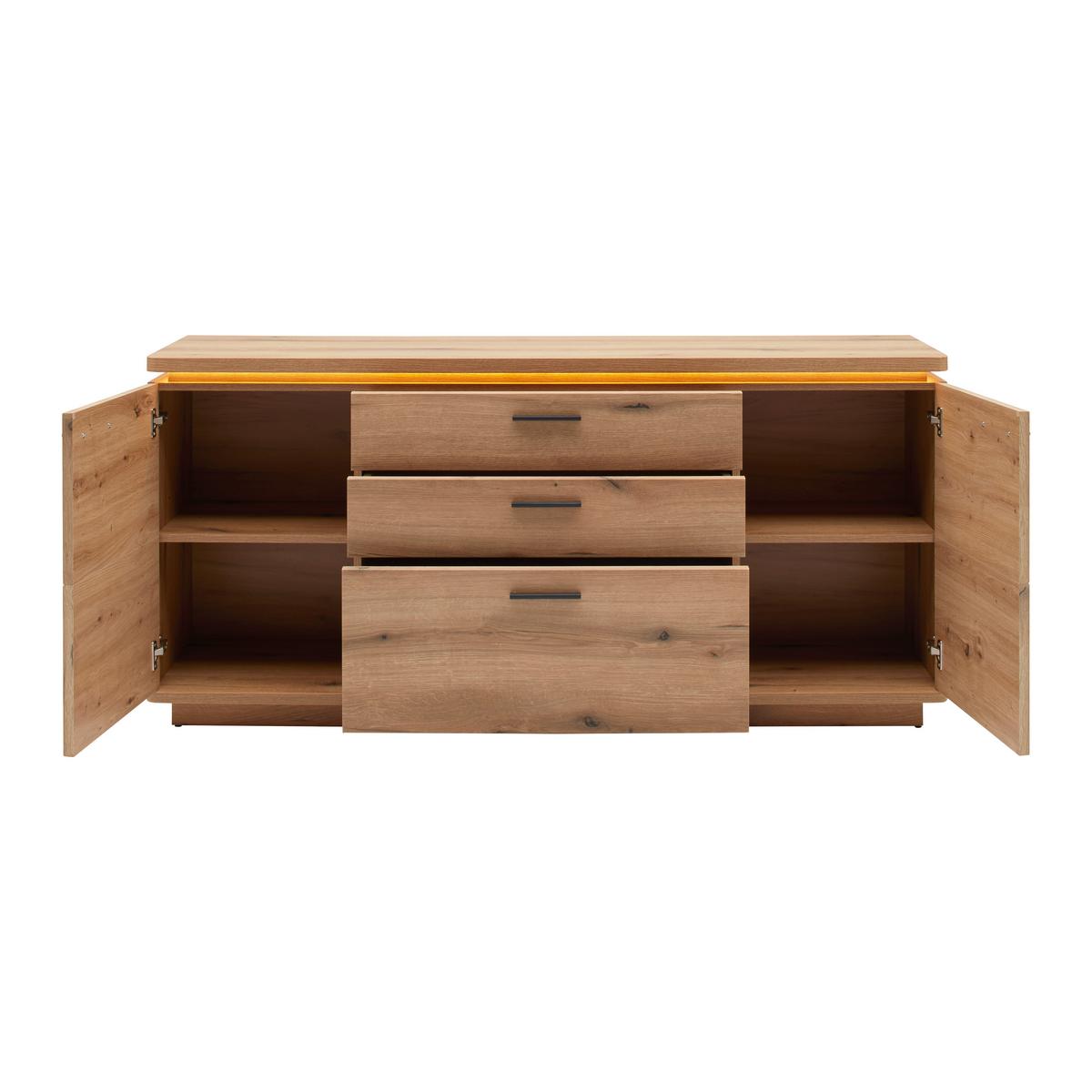 Sideboard Alameda Eichefarben - Eichefarben/Anthrazit, MODERN, Holzwerkstoff/Metall (170/81/44cm) - Mömax