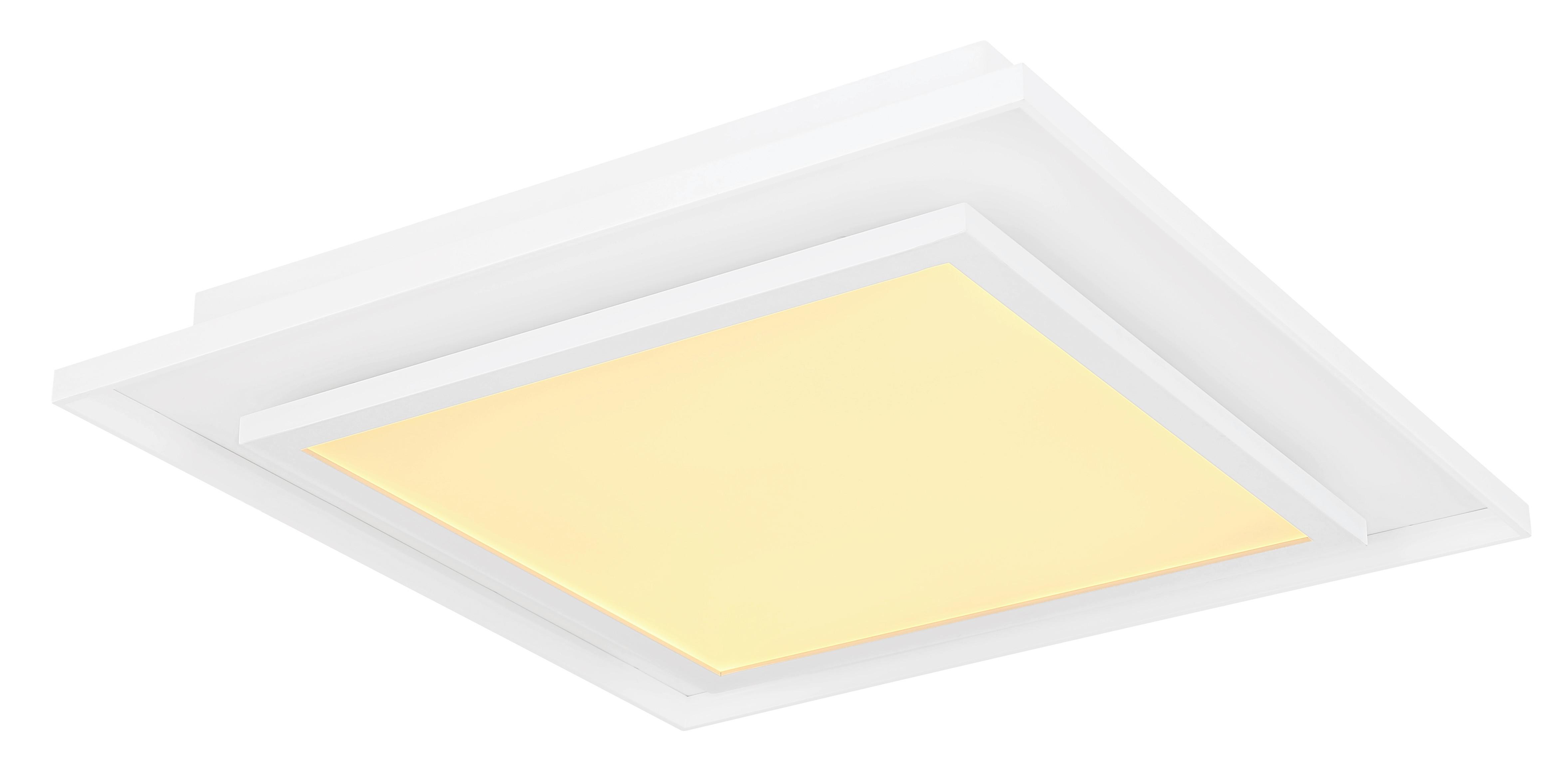 LED-Deckenleuchte Murphy Weiß max. 24 Watt - Weiß, Design, Kunststoff/Metall (44,3/44,3/6,3cm) - Globo