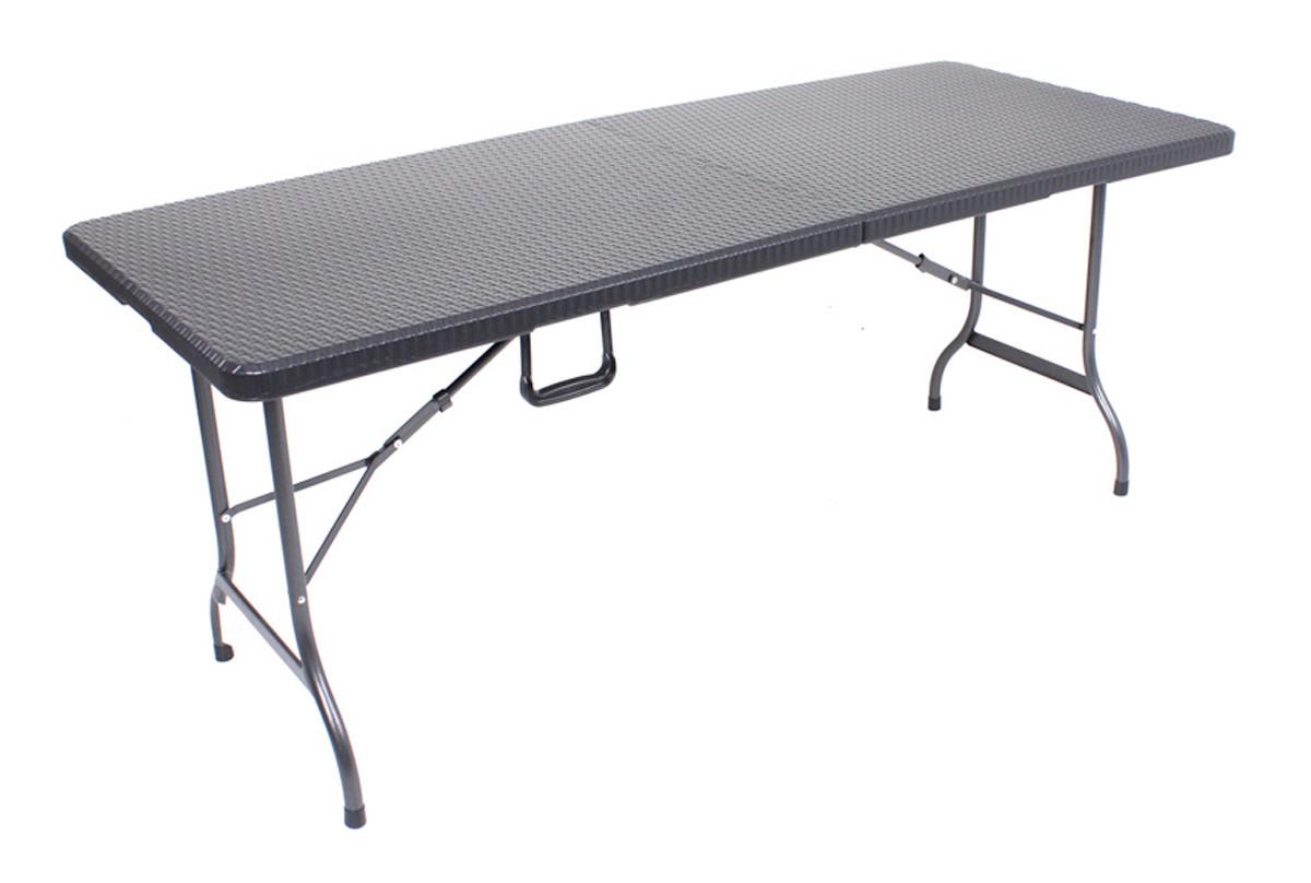 Gartenklapptisch Ventana ca. 180x75 cm Schwarz - Schwarz, Basics, Kunststoff/Metall (180/75/72cm) - Gardenson