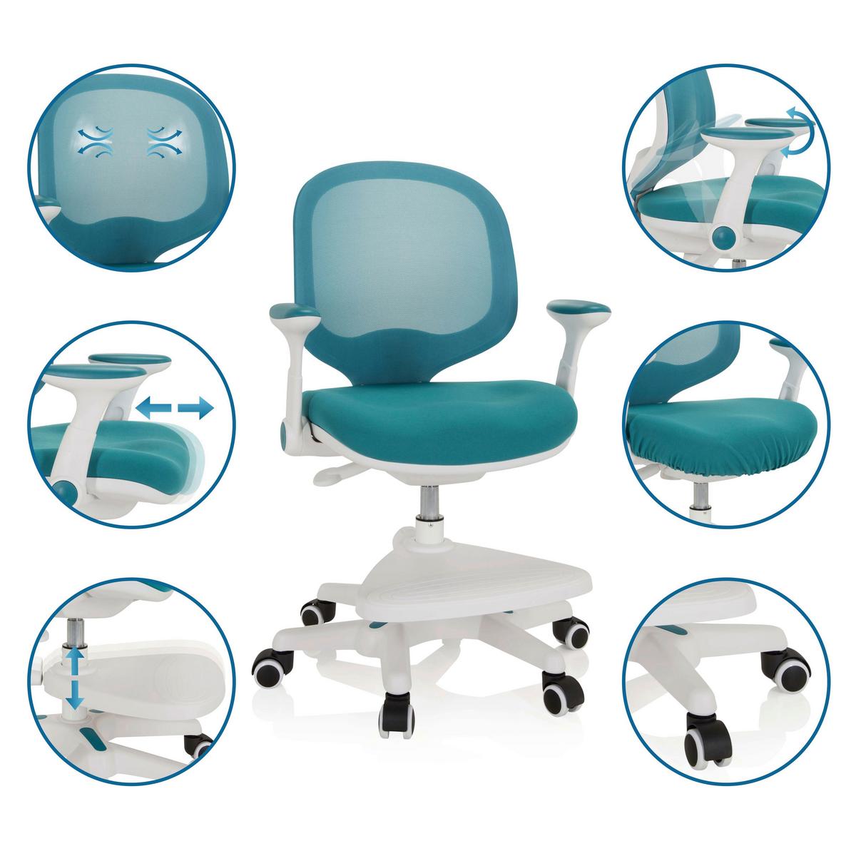 Otroški Vrtljivi Stol Kid Ergo, Modra - modra/bela, Moderno, umetna masa/tekstil (56/89/52cm) - MID.YOU