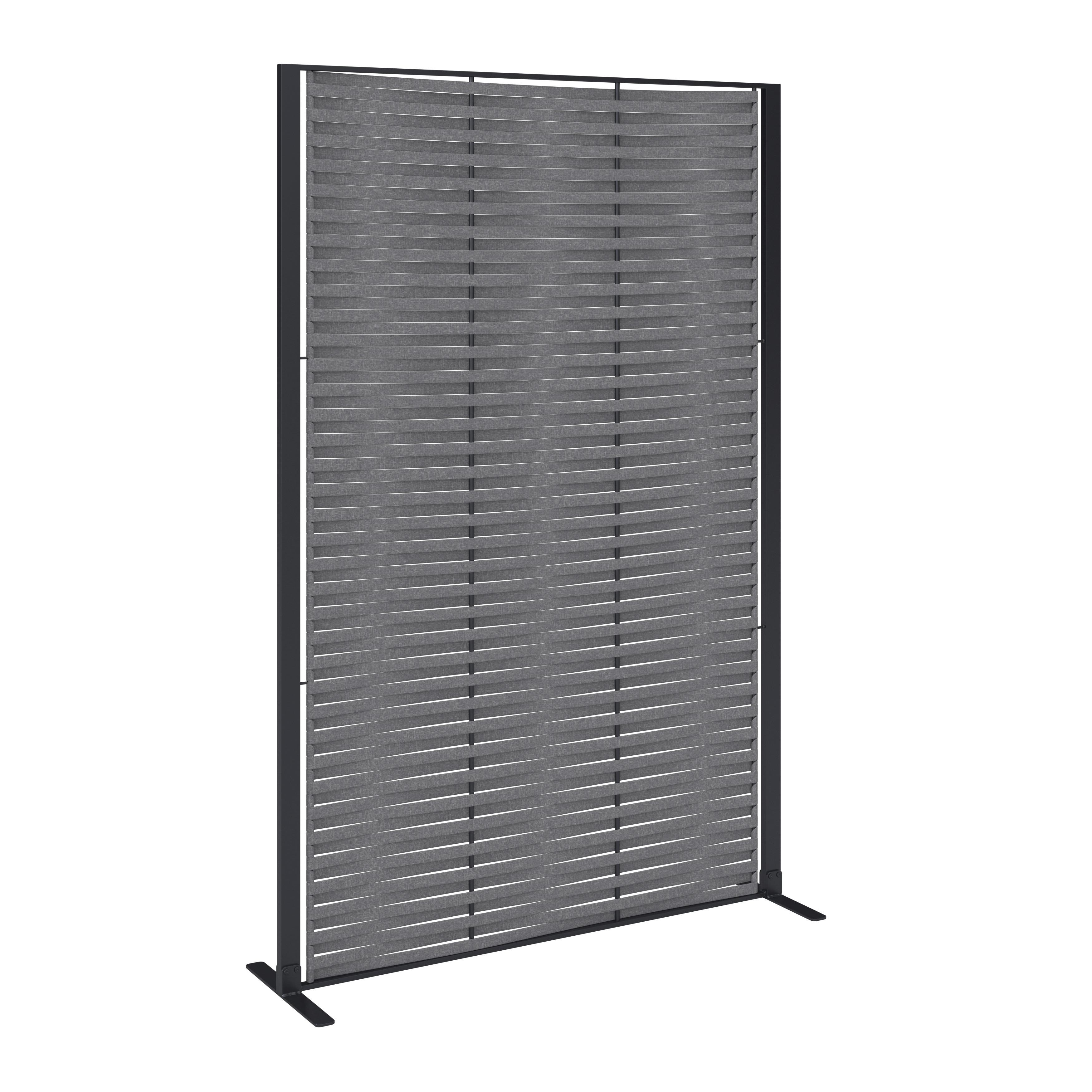 Paravent Java Dunkelgrau - Dunkelgrau, Natur, Kunststoff/Metall (36/180/119cm) - Mömax