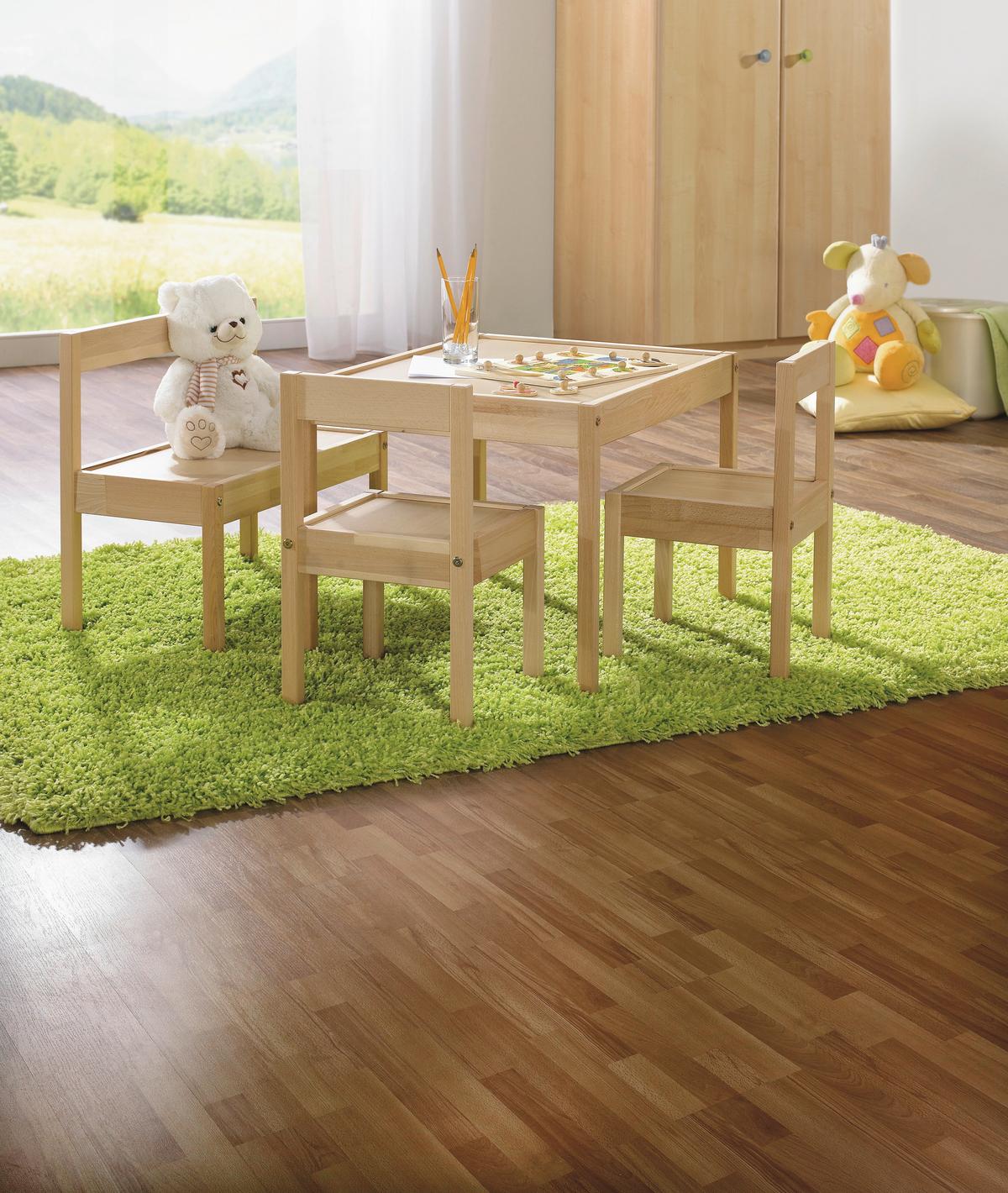 ZESTAW DO SIEDZENIA DLA DZIECI MAX - buk twardzielowy, Basics, drewno - My Baby Lou