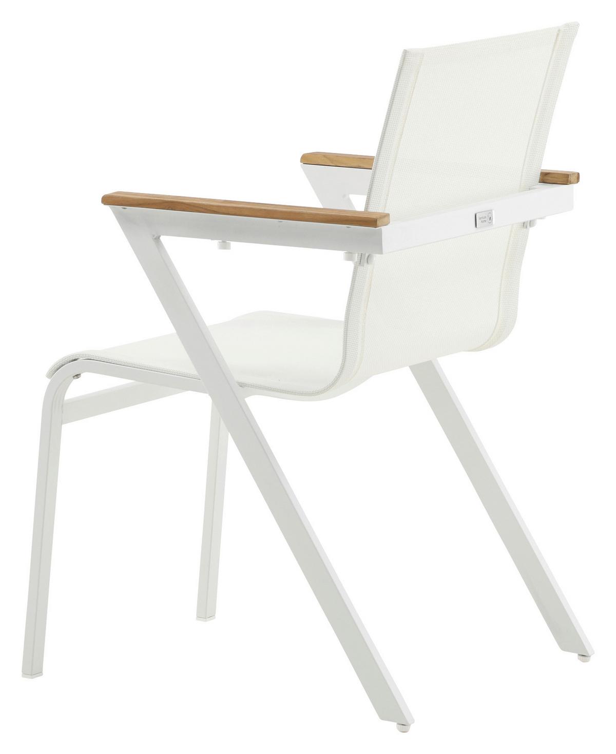 Stapelsessel-Set Mexico 2er Set ca. 57x87 cm Alu Weiß - Weiß, KONVENTIONELL, Holz/Metall (57/87/61cm) - Gardenson