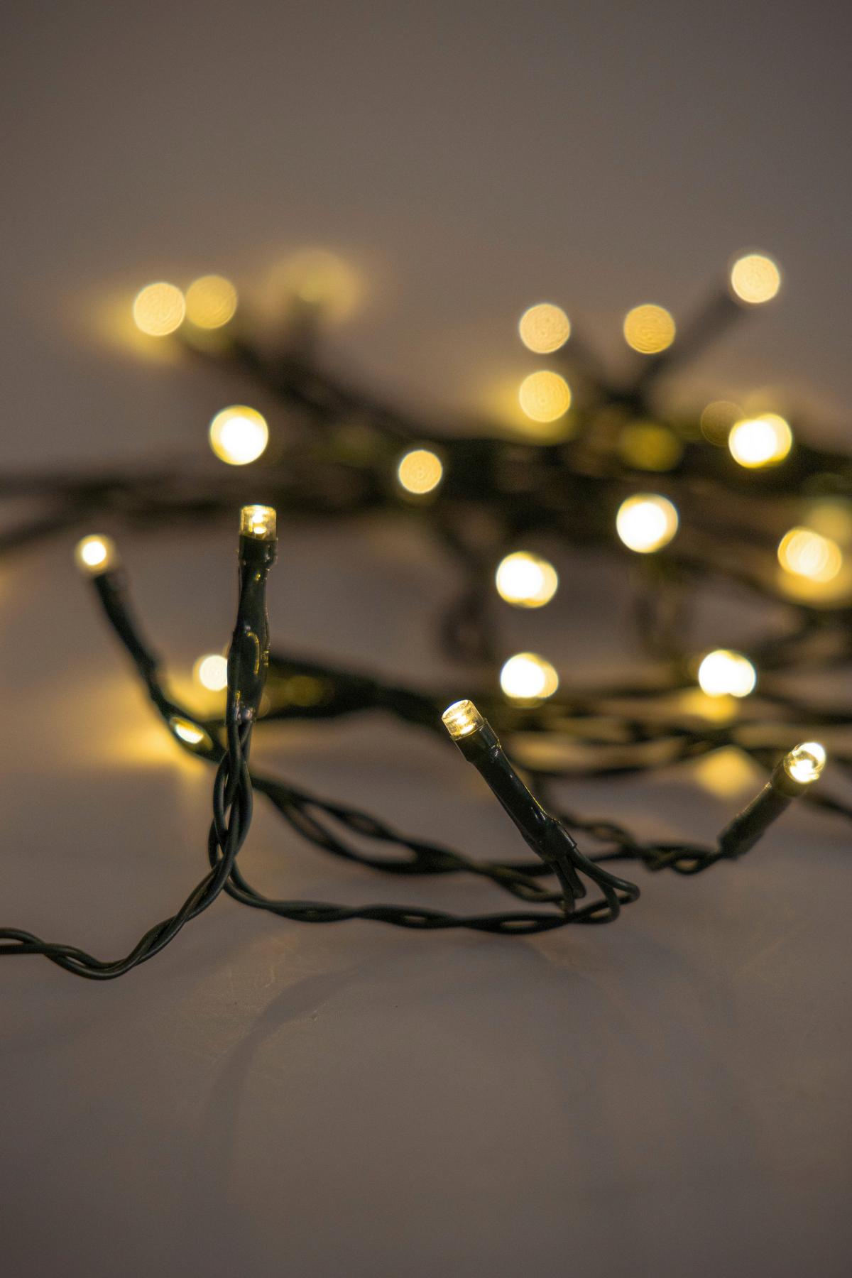 Lichterkette PAZ Dunkelgrün max. 1,5 Watt - Dunkelgrün, Romantik / Landhaus, Kunststoff (595cm) - Modern Living