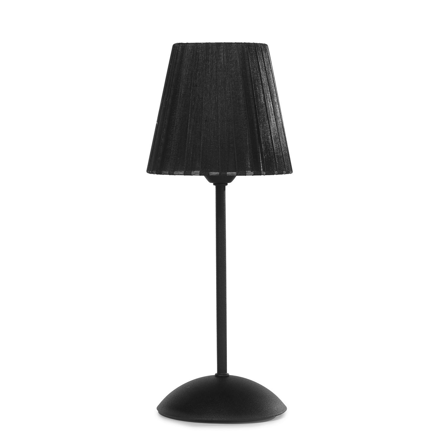 Nachttischleuchte Loris nero Schwarz max. 6 Watt - Schwarz, Basics, Textil/Metall (15/15/36cm)