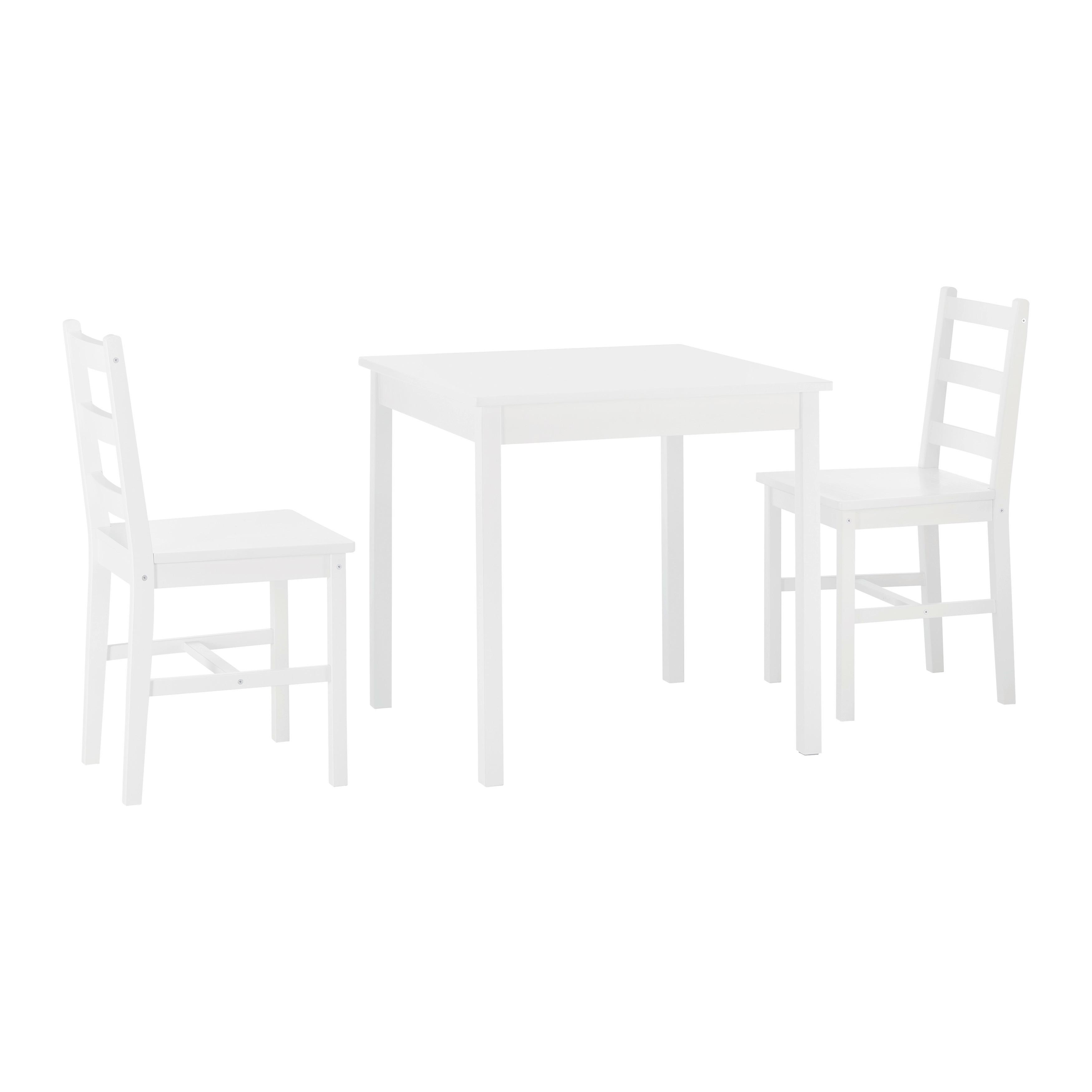 Jedilna Garnitura Matias, Borov Les, Bela, 3-Delno - bela, Moderno, les (75/73/75cm) - Bessagi Home