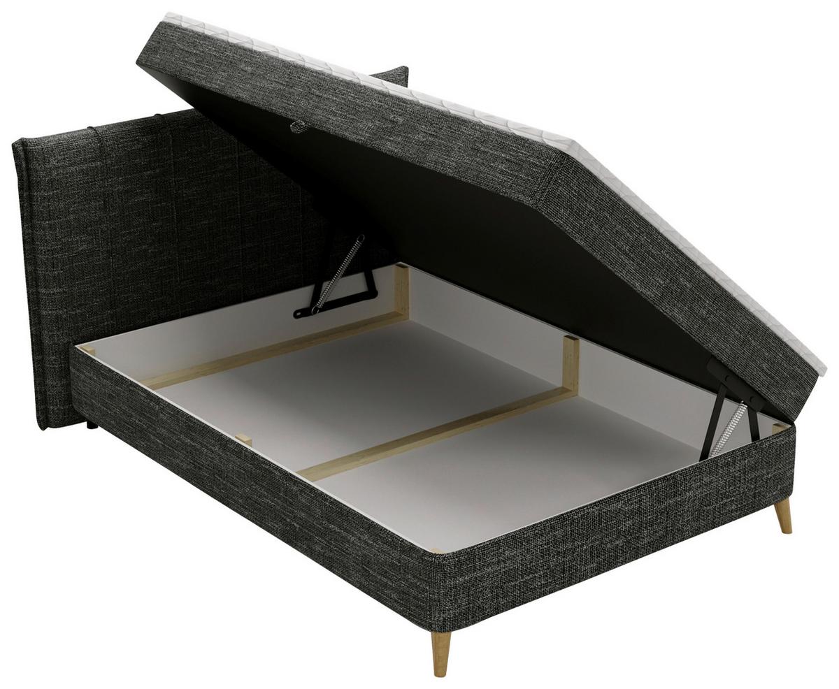 Boxbett Veloria Schwarz ca. 140x200cm - Schwarz, KONVENTIONELL, Textil/Metall (140/200cm) - Based