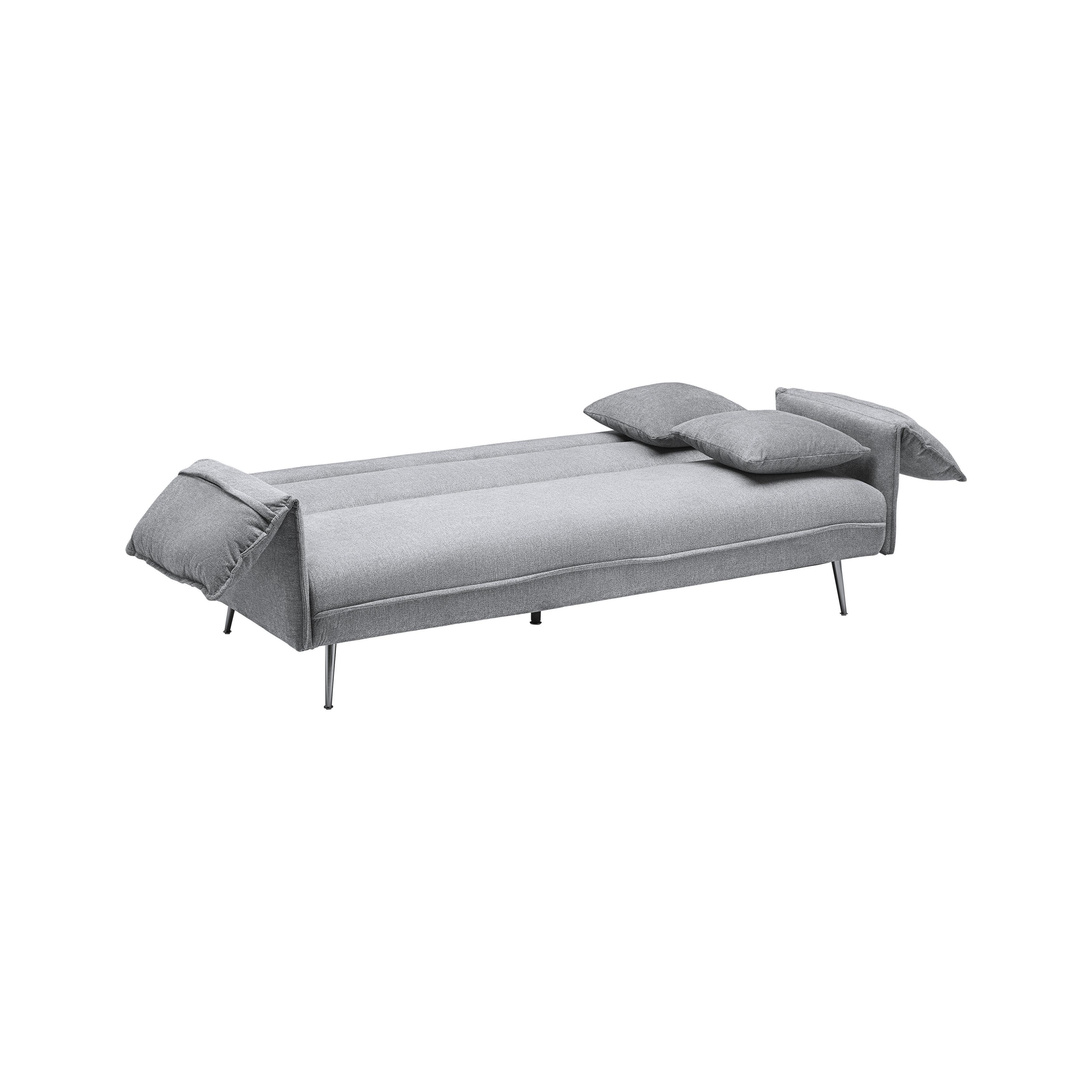 Schlafsofa Lana Grau Webstoff - Dunkelgrau/Grau, MODERN, Holz/Textil (199/89/95cm) - Bessagi Home
