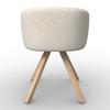 STOL MED ARMSTÖD NAYA - bokfärgad/cremefärgad, Modern, trä/textil (59,5/74/57,5cm) - Bessagi Home