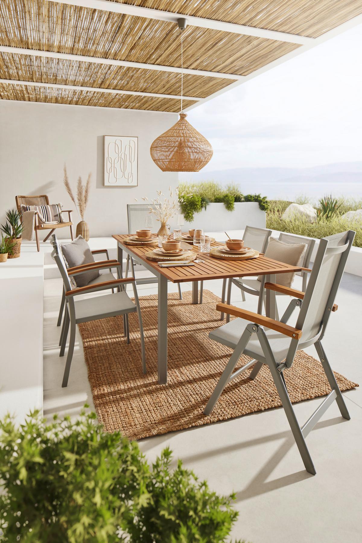 Gartensessel Barcelona 3 Grau - Grau/Teakfarben, Modern, Holz/Kunststoff (65,5/105,8/56,4cm) - Mömax