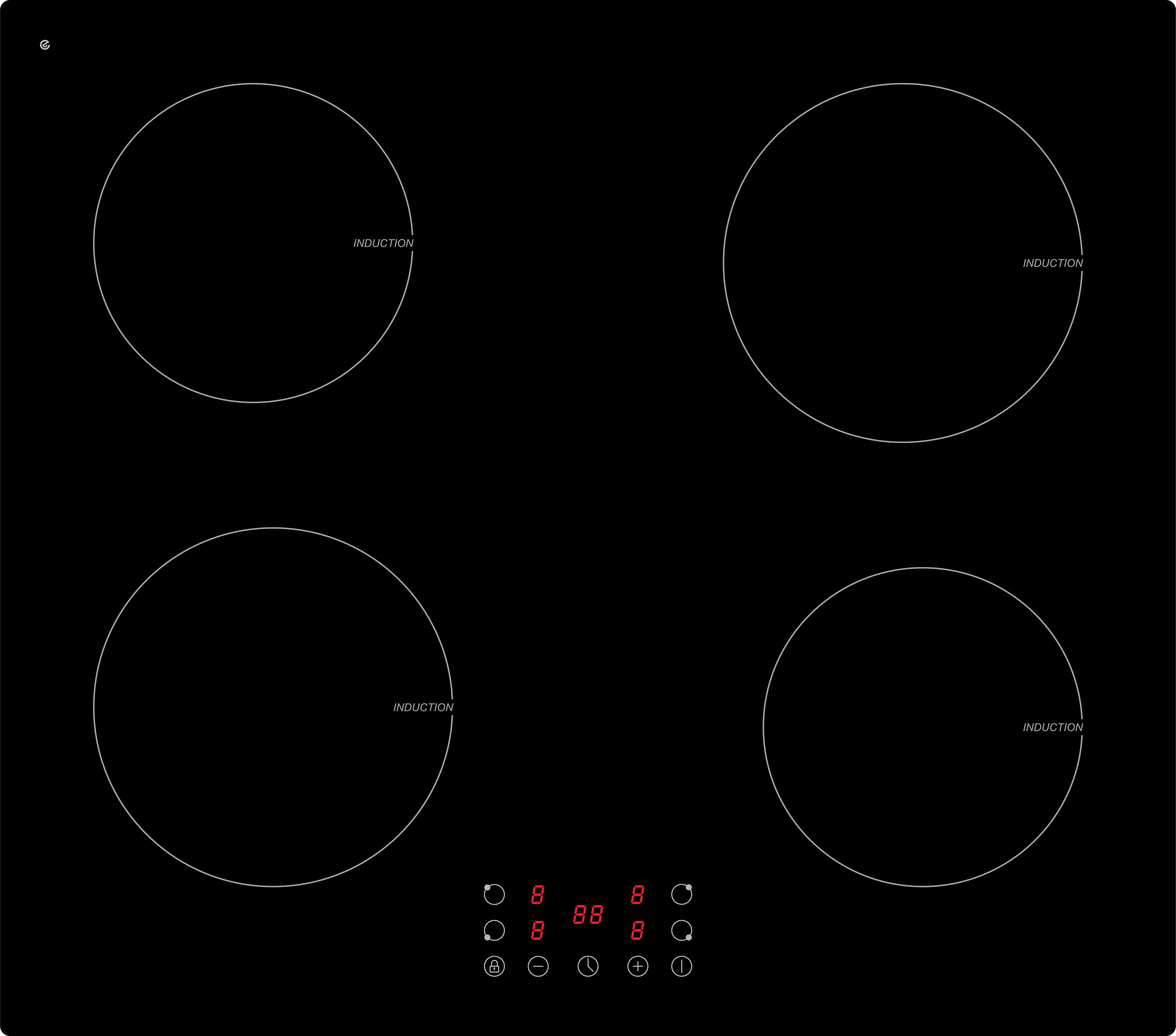 Glaskeramikkochfeld IF4 G - Schwarz, Trend (59/6,2/52cm) - PKM