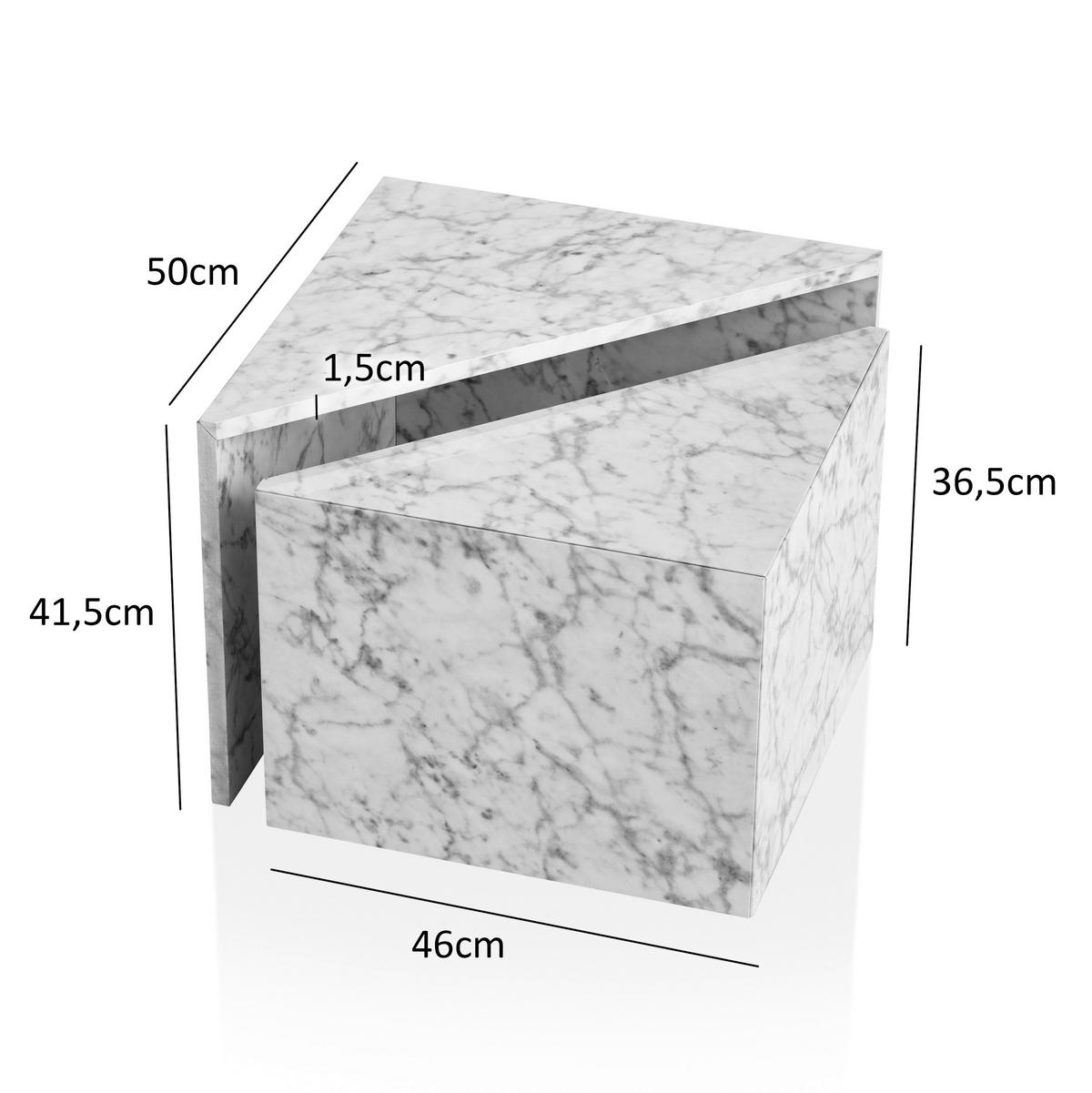 Klubska Miza Monobloc - siva/bela, Trendi, leseni material (50/50/41,5cm) - Livetastic