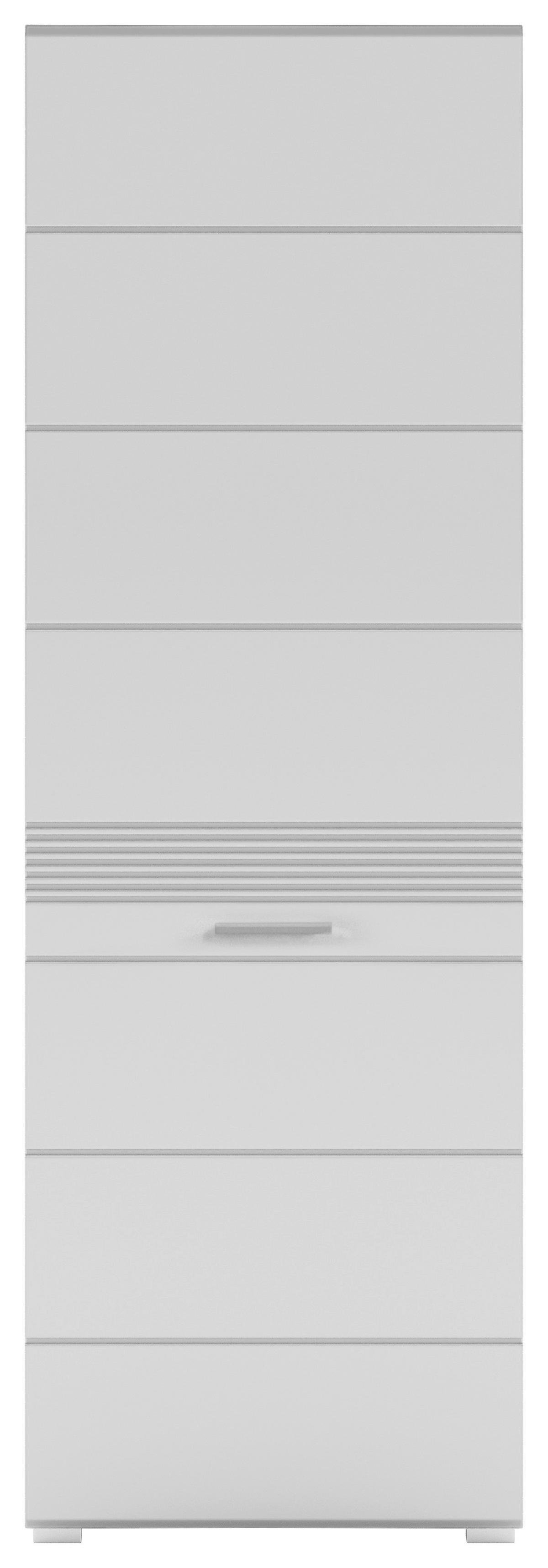 Garderobni Ormar Linus - bijela/srebrne boje, Design, drvni materijal/plastika (55/190/37cm) - Modern Living