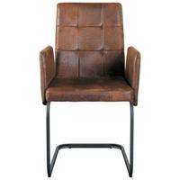 KRZESŁO Z PODŁOKIETNIKAMI BORDAL - czarny/brązowy, Modern, metal/tkanina (52/91/59,5cm) - MID.YOU