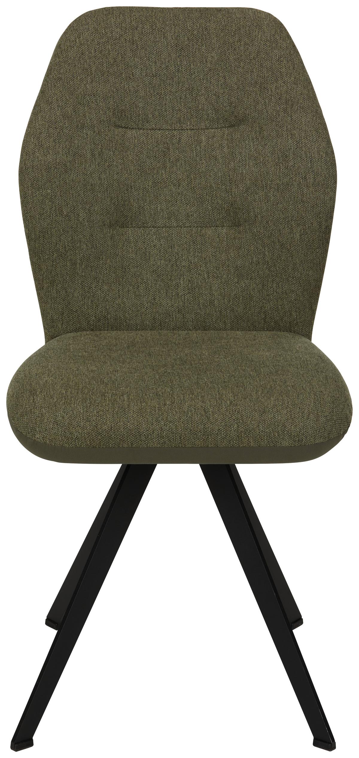 Stuhl Storm in Grün - Schwarz/Grün, MODERN, Textil/Metall (48/96,5/63cm) - Premium Living