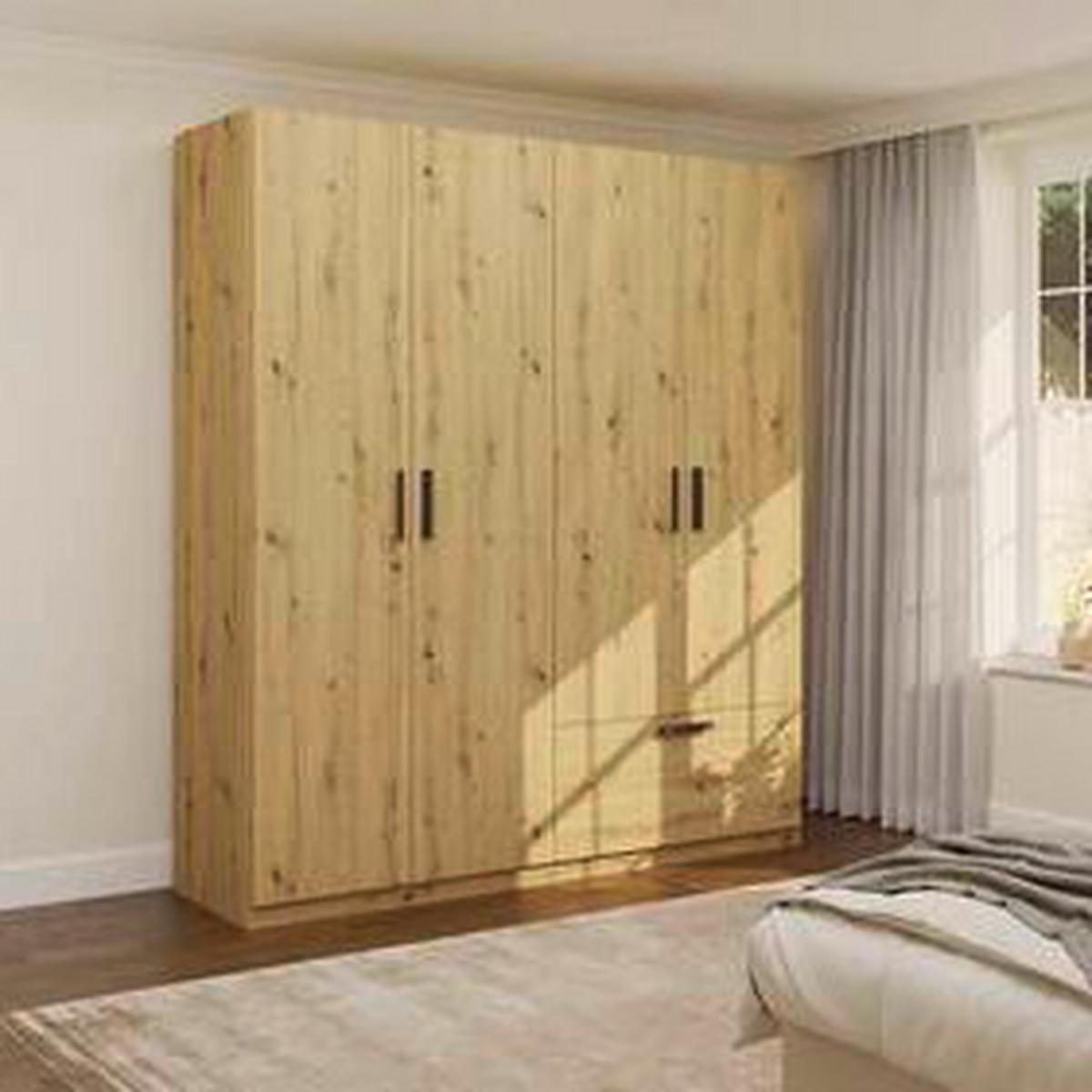 Drehtürenschrank Milos Eiche Artisan - Schwarz/Eiche Artisan, MODERN, Holzwerkstoff/Kunststoff (180/210/52cm) - Mömax