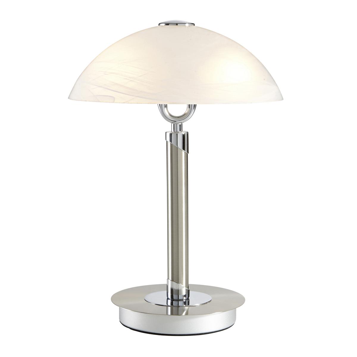 LAMPA STOŁOWA CAMBRIDGE *SBN* - kolor niklowy/kolor chromowy, Design, metal/szkło (25,5/37cm) - Novel