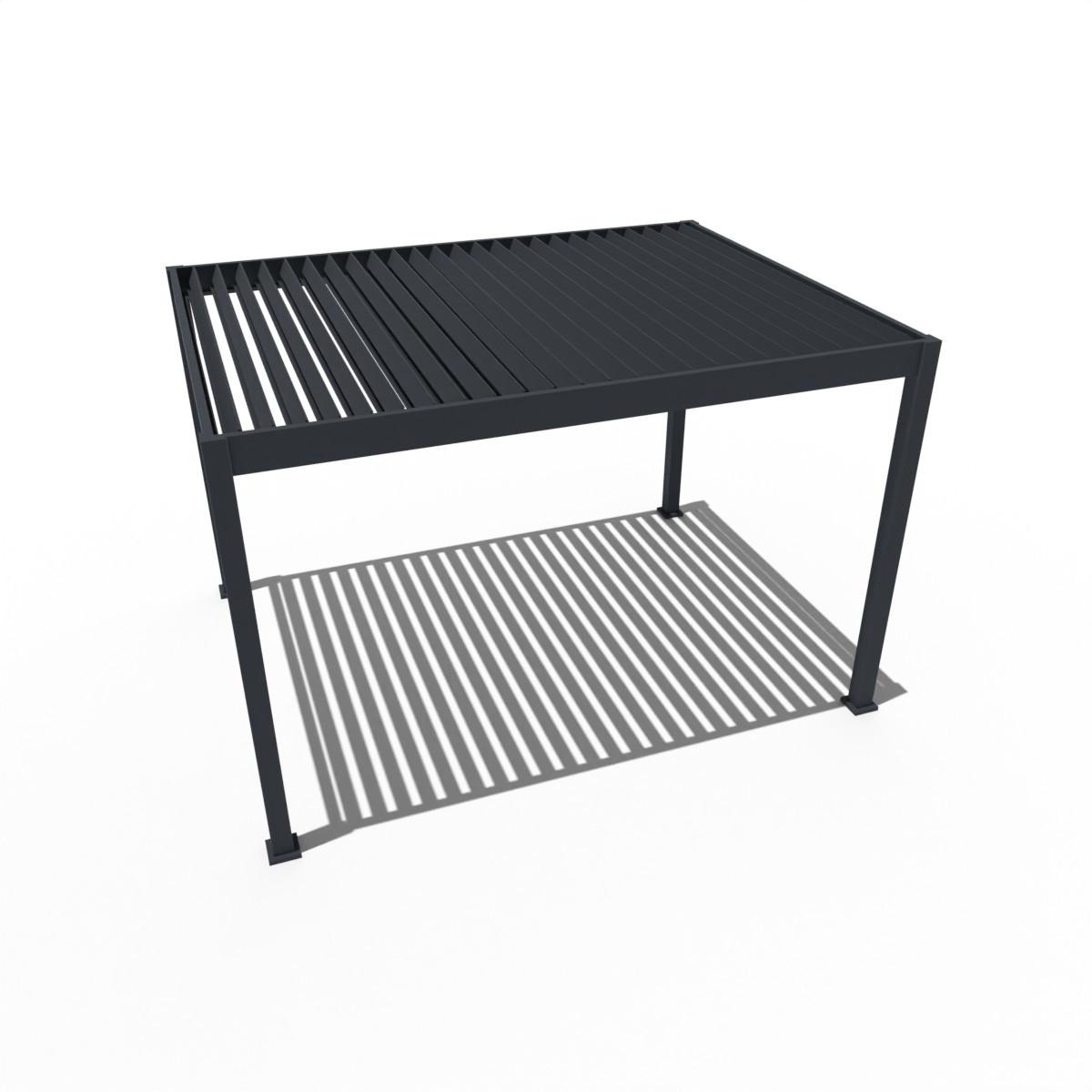 Pergola Deluxe ca. 300x400 cm Anthrazit Netzbetrieb inkl.LED - Anthrazit, Basics, Metall (400/255/300cm) - Gardenson
