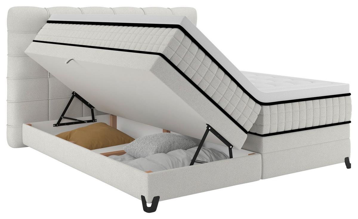 Boxspringbett Carmen C Beige ca. 180x200cm - Beige, Konventionell, Holz/Holzwerkstoff (180/200cm) - Premium Living