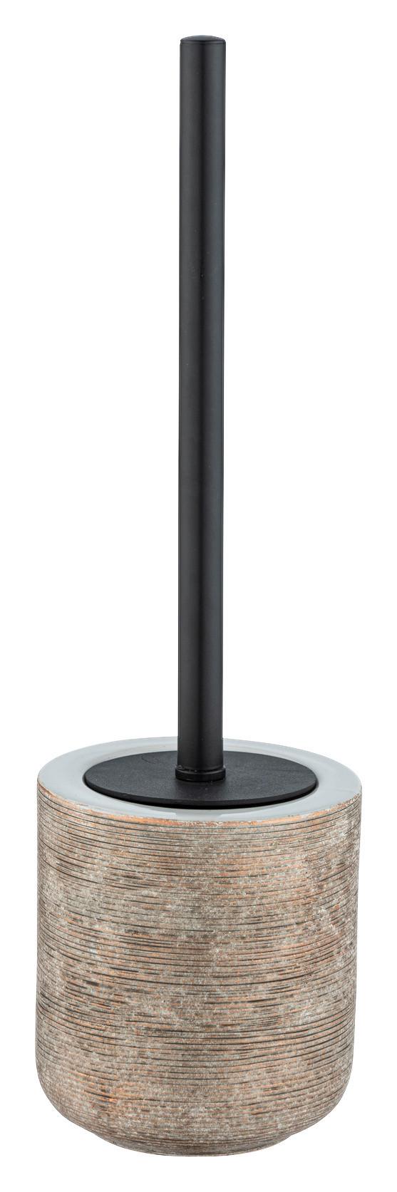 KOMPLET DO WC FEDIO - beżowy/czarny, Basics, metal/ceramika (11,5/39,5/11,5cm) - Wenko