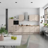Küchenleerblock Easytouch Low o. Geräte Sandfarben - Sandfarben/Eichefarben, MODERN, Holzwerkstoff/Metall (360cm) - Nobilia