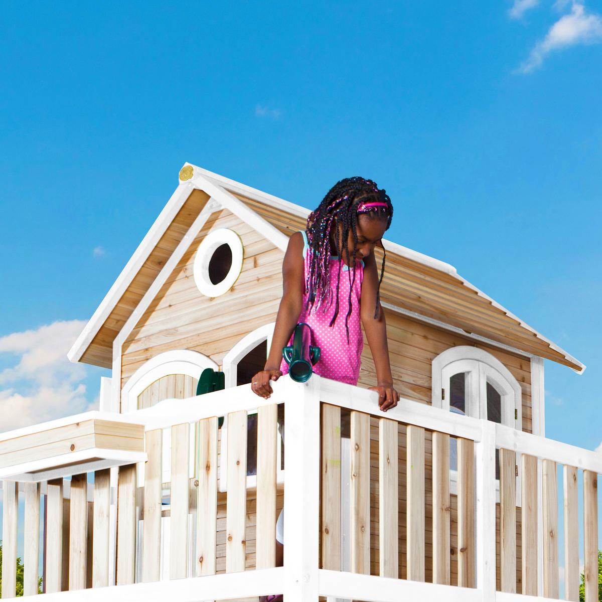 SPIELTURM A030.152.31 - Blau/Braun, KONVENTIONELL, Holz/Kunststoff (541/291/277cm) - Ambia Garden