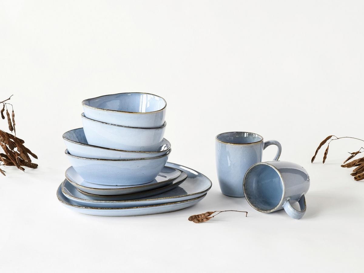 Kombinirani Servis Cloudy, 10-Delni Set - pastelno modra, Basics, keramika - Creatable