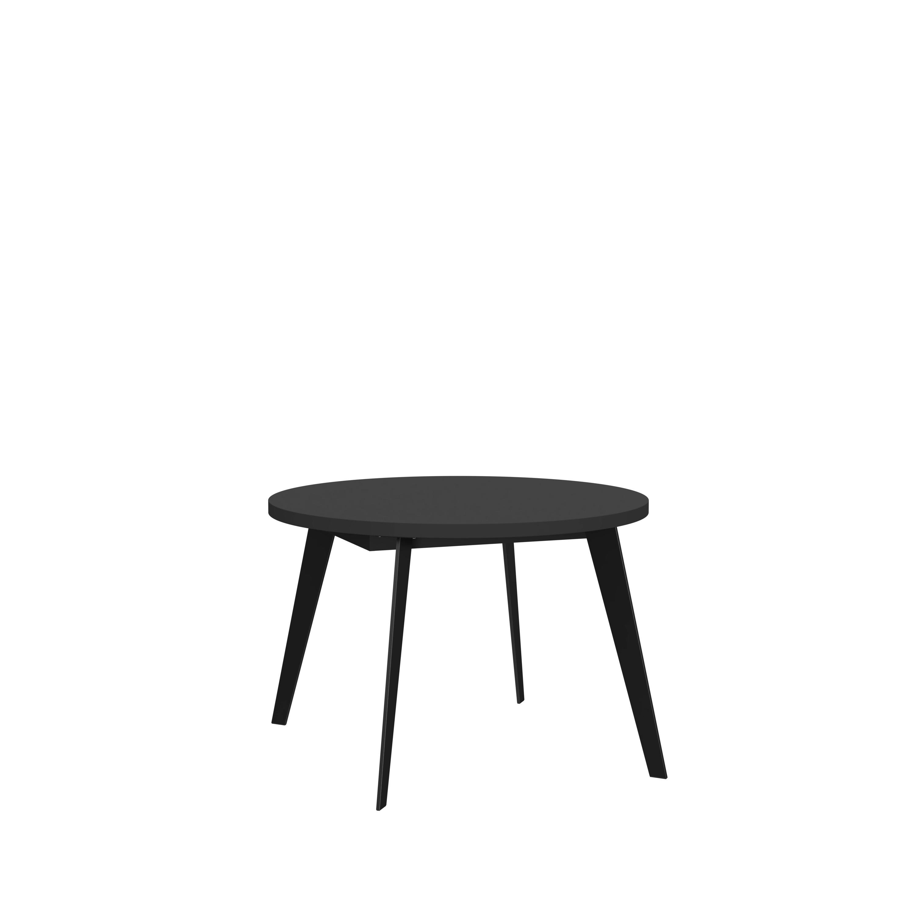 Kihúzható Asztal Toby - Fekete, modern, Faalapú anyag (110/74,5/110cm)